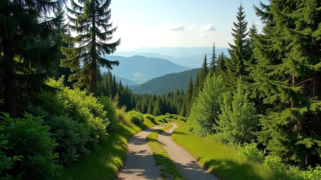 Mountain landscape with hiking trail